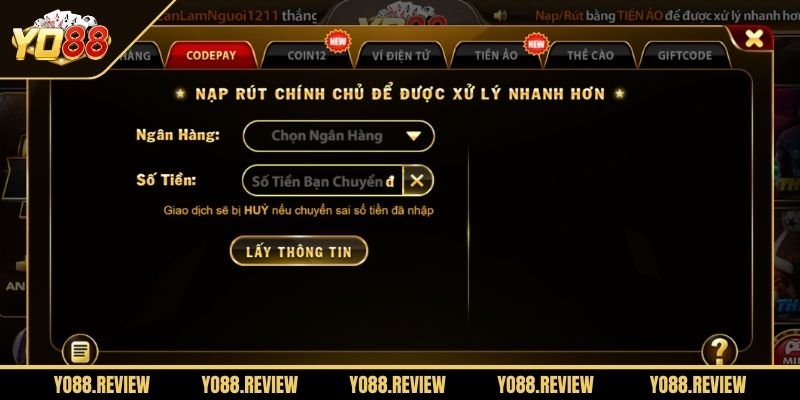 Nạp tiền Yo88